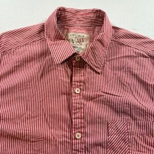 Article 365 Striped Button Down Shirt Mens‎ Medium Red White Cotton Long Sleeve